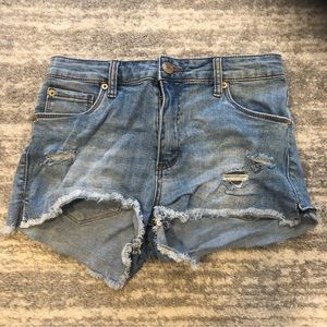 Blue Aubrey High Rise Jean Shorts
